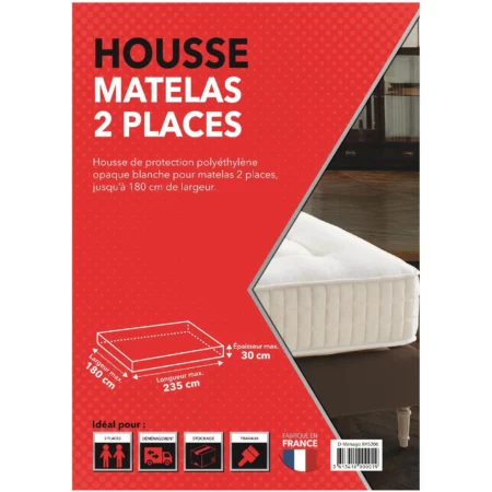 Housse de protection des matelas 2 places en plastique