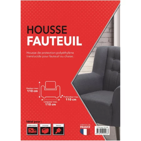 Housse plastique de protection fauteuil chaise demenagement stockage